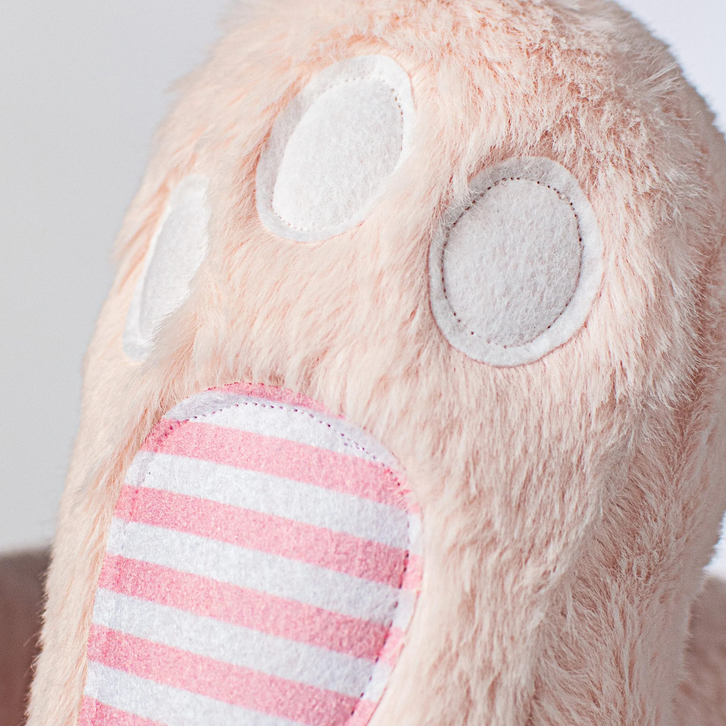 Plush Bunny Wreath Decoration: Light Pink & White