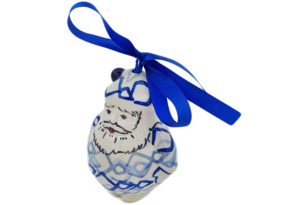 Polish Pottery 4" Santa Claus Ornament Pulse UNIKAT