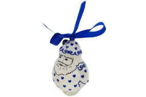 Polish Pottery 4" Santa Claus Ornament Sea Of Hearts