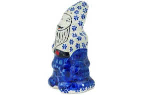 Polish Pottery 7" Santa Claus Figurine Divine Cobalt UNIKAT