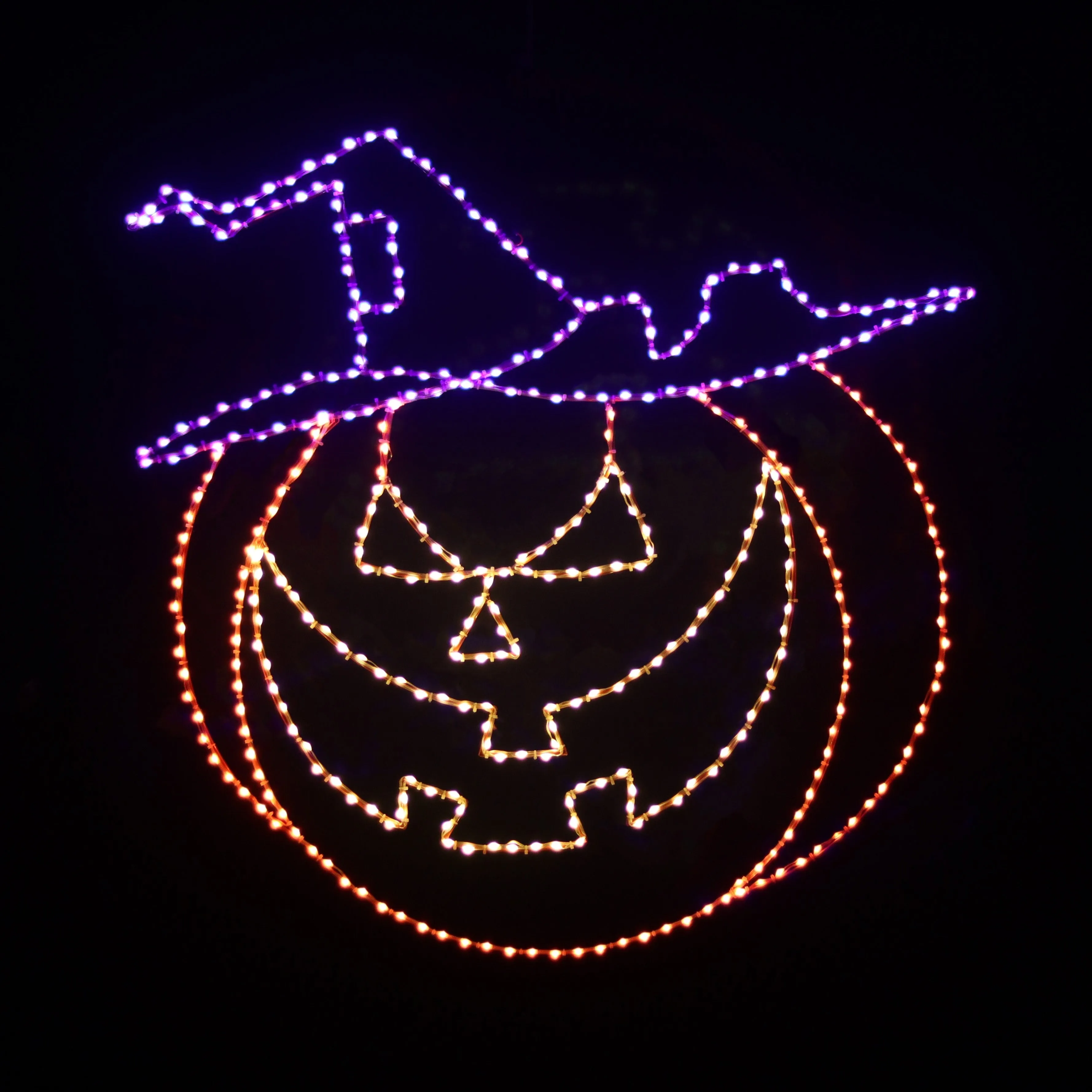 Pumpkin with Witch Hat Wire Decor - 36"