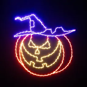 Pumpkin with Witch Hat Wire Decor - 36"