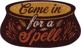 "Come In For A Spell" Cauldron Shaped Coir Door Mat