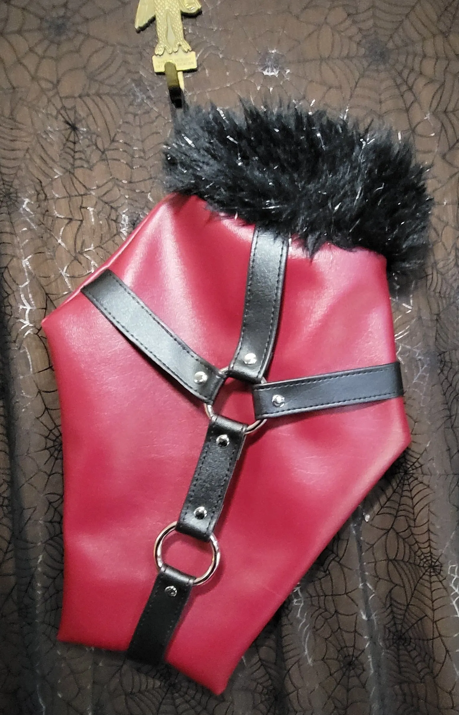 Red Vinyl Bondage Coffin Shaped Christmas Stocking