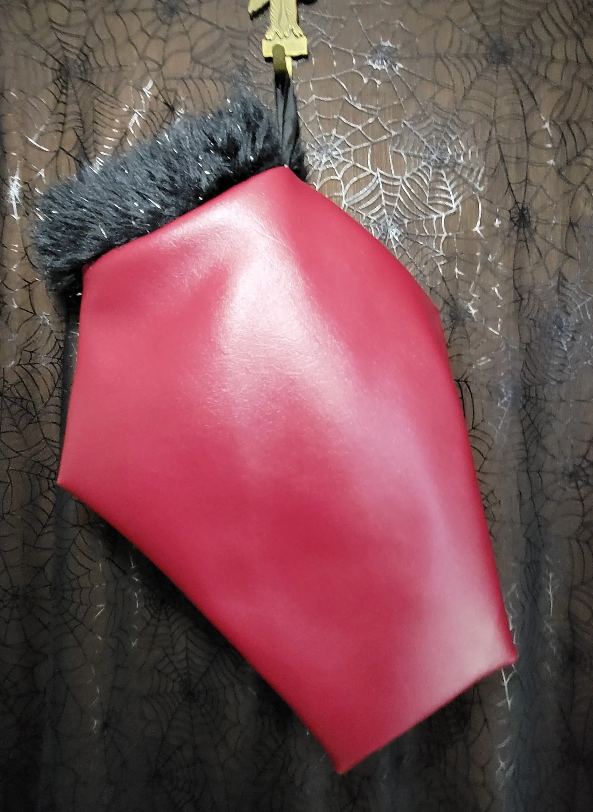 Red Vinyl Bondage Coffin Shaped Christmas Stocking