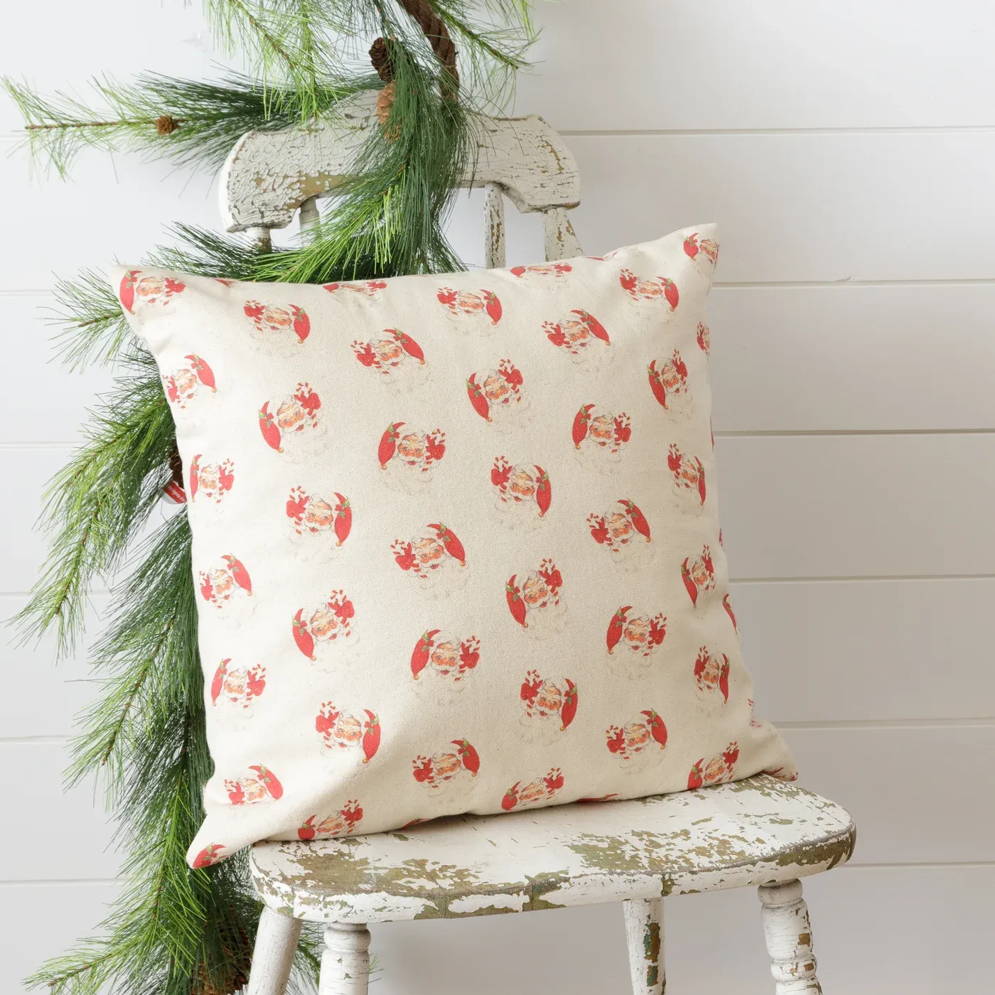 Retro Santa Claus 18" Reversible Christmas Pillow