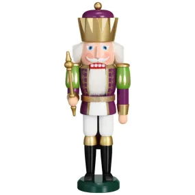 Seiffener Volkskunst Exclusive Christmas Nutcracker - White Gold & Purple King