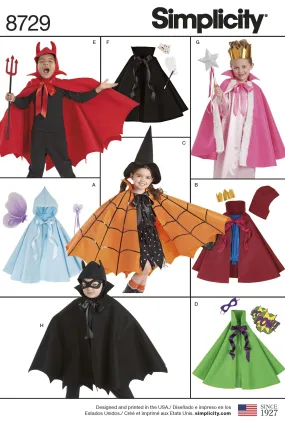Simplicity Pattern 8729 Halloween Cape Costumes