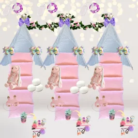 Sweet and Dainty Easter Bunny Sleepover Set- Party in a box for 3