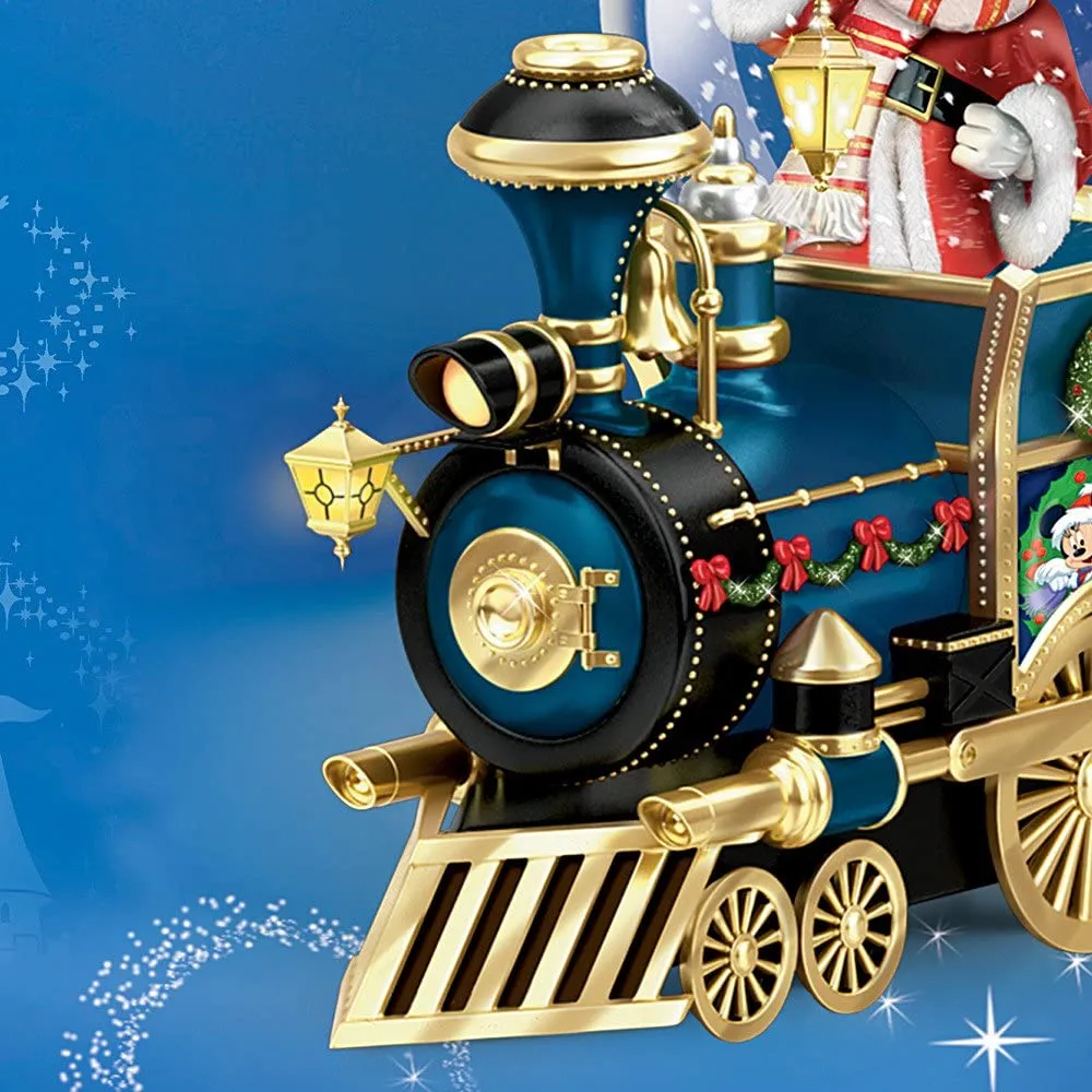 The Bradford Exchange Disney’s Wonderland Express Miniature Snow Globe Collection Issue #1: Mickey Mouse 'Santa Mouse Is Comin' to Town' Handcrafted Snow Globe Train with Music 3 to 4.5-Inches