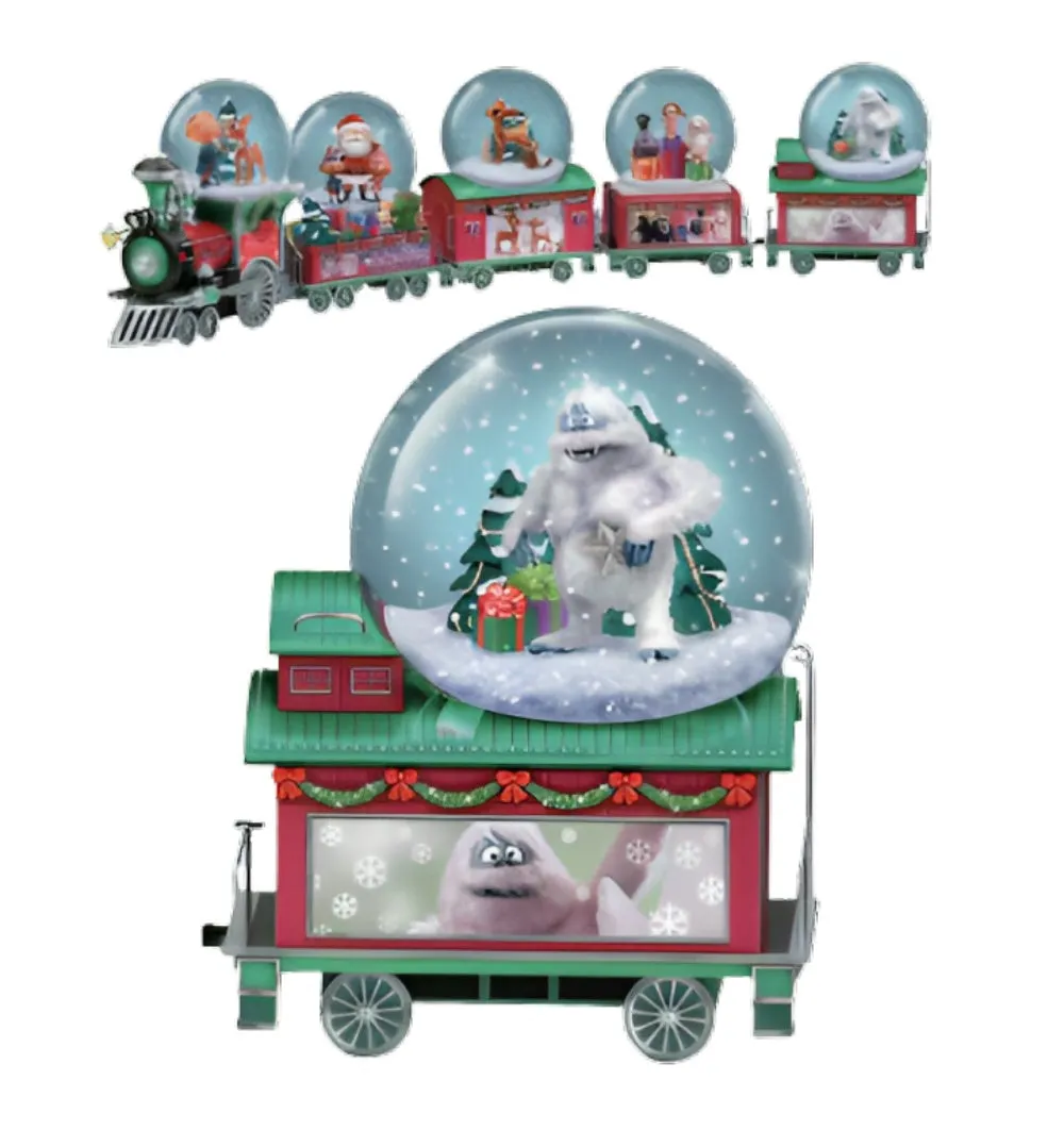 The Bradford Exchange Rudolph The Red-Nosed Reindeer Express Snowglobe Collection Issue #5 In Charge of Christmas Star Handcrafted Musical Train Car Snowglobes Decorations 4.5-Inches