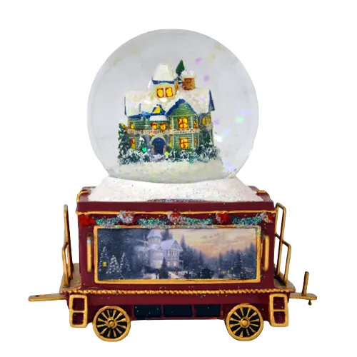 The Bradford Exchange Welcome Family & Friends Christmas Wonderland Express Train Thomas Snowdome Christmas Decoration by Thomas Kinkade 3.5 to 4.5-inches Issue #13