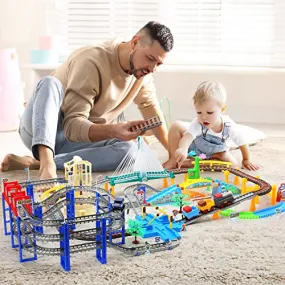 Train Set Toy, Tracks Car Toy, Train Track Playset, Toy for 3 4 5 Years Old Toddlers, Kids, Boys and Girls