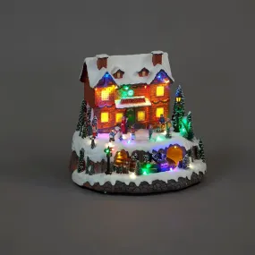 Train Station with Turning Train & LED Lights - Battery Operated