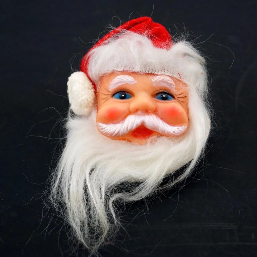 Vintage Santa Claus Head Ornament (c.1950s) N4