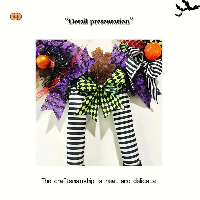 Witch Hat Halloween Door Wreath – Garden Hanging Decoration