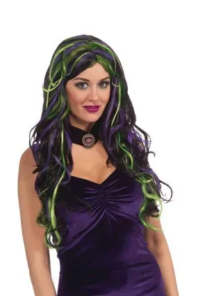 Womens Spell Bound Green and Purple Wig